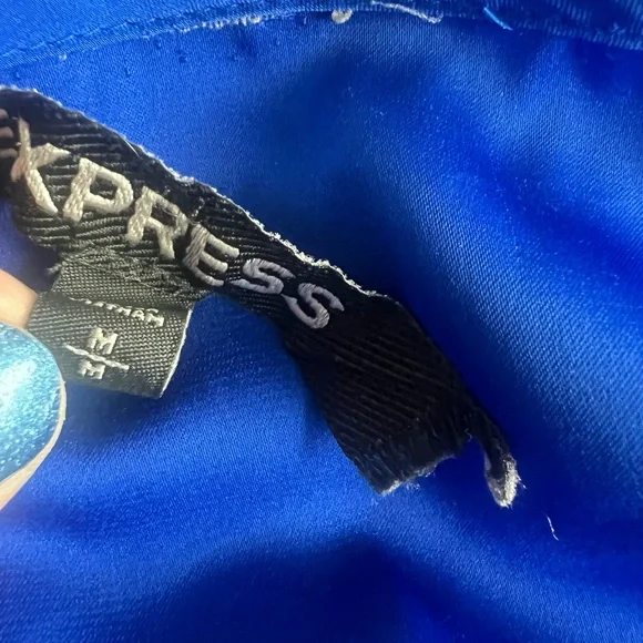 Express Royal Blue V neck cap sleeve blouse M - Picture 3 of 5